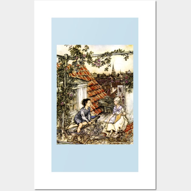 Kay and Gerda - The Snow Queen - Arthur Rackham Wall Art by forgottenbeauty